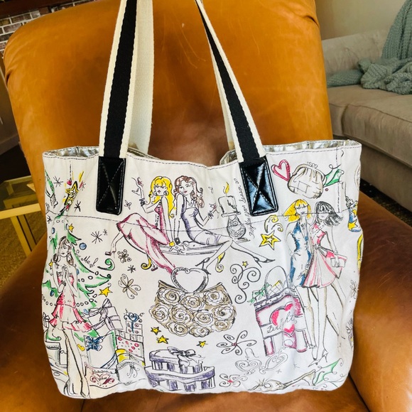 Brighton Handbags - Brighton Large Holiday Christmas Canvas Tote Bag